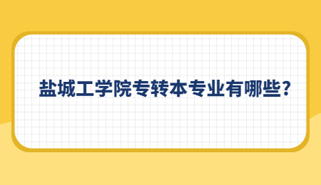 盐城工学院专转本专业有哪些?